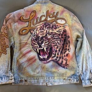 Tony Alamo Lucky Leopard 🐆 Denim Jacket